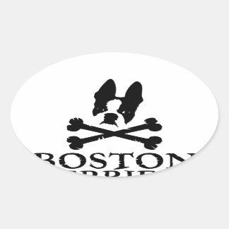 Sticker Ovale Merch officiel Boston Terriers Rock