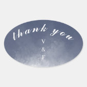 Sticker Ovale Merci classique de fumée bleue marine (Devant)