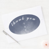 Sticker Ovale Merci classique de fumée bleue marine (Enveloppe)