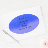 Sticker Ovale Merci Deep Blue Cloud Abstrait Art Mariage (Enveloppe)