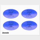 Sticker Ovale Merci Deep Blue Cloud Abstrait Art Mariage (Feuille)