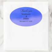 Sticker Ovale Merci Deep Blue Cloud Abstrait Art Mariage (Sac)