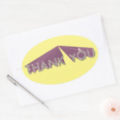 Sticker Ovale Merci étiré Floral (Enveloppe)