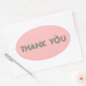 Sticker Ovale Merci Floral (Enveloppe)