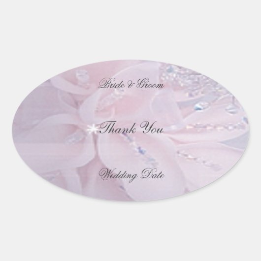 Sticker Ovale Merci Mariage diamant (Devant)