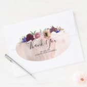 Sticker Ovale Merci mariage - Floral Vintage Automne (Enveloppe)