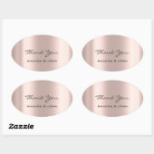 Sticker Ovale Merci Mariage Rose nuptial Oval Blush (Feuille)