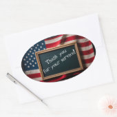 Sticker Ovale Merci oui pour votre service ! (Enveloppe)