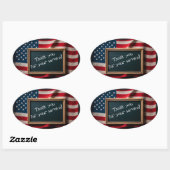 Sticker Ovale Merci oui pour votre service ! (Feuille)