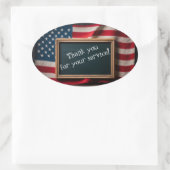 Sticker Ovale Merci oui pour votre service ! (Sac)