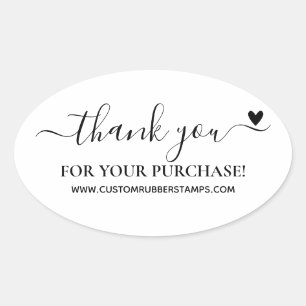 Sticker Ovale Merci pour votre achat Petite Entreprise
