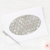 Sticker Ovale Mère De Carreaux De Perle (Enveloppe)