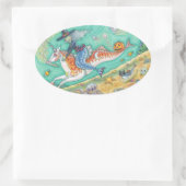 STICKER OVALE MERMAID WITCH, HALLOWEEN MERHORSE IMAGINAIRE STICK (Sac)