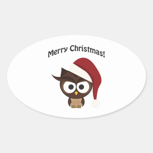 Sticker Ovale Merry Christmas (Devant)