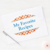Sticker Ovale Mes recettes favorites (Enveloppe)
