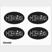 Sticker Ovale Message binaire Arecibo 1974 (Feuille)