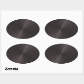 Sticker Ovale Métal noir (Feuille)
