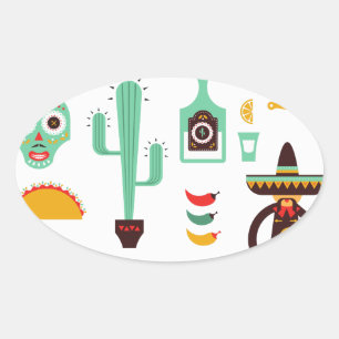 Sticker Ovale mexican mariachi