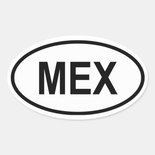 Sticker Ovale Mexique "MEX" (Devant)