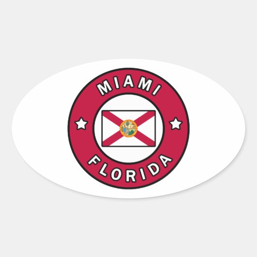 Sticker Ovale Miami Floride (Devant)