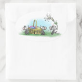 Sticker Ovale Mic, Mac et Moe's Happy Easter (Sac)