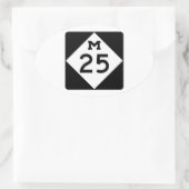 Sticker Ovale Michigan M-25 (Sac)