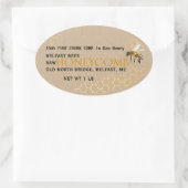 Sticker Ovale Miel de peigne Kraft en Rectangle, Cercle, Carré o (Sac)