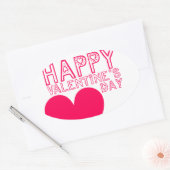 Sticker ovale mignon Heureuse Sainte-Valentin (Enveloppe)