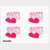 Sticker ovale mignon Heureuse Sainte-Valentin (Feuille)