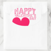 Sticker ovale mignon Heureuse Sainte-Valentin (Sac)