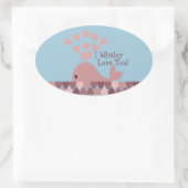 Sticker Ovale Mignonne I whaley Love You! design (Sac)