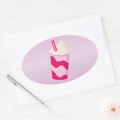 Sticker Ovale Milkshake de Strawberry (Enveloppe)