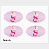 Sticker Ovale Milkshake de Strawberry (Feuille)
