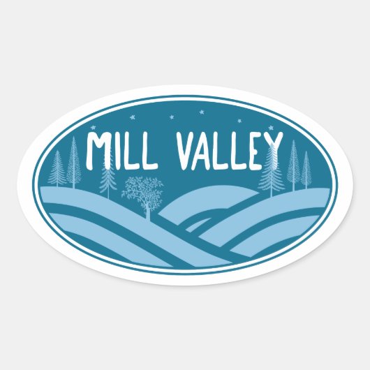 Sticker Ovale Mill Valley California Outdoor (Devant)