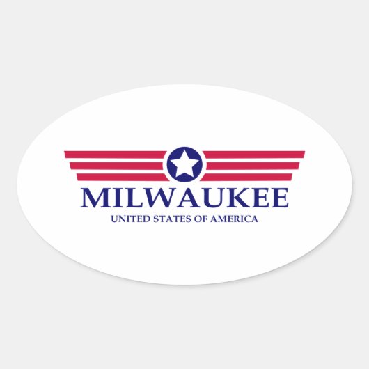 Sticker Ovale Milwaukee Pride (Devant)