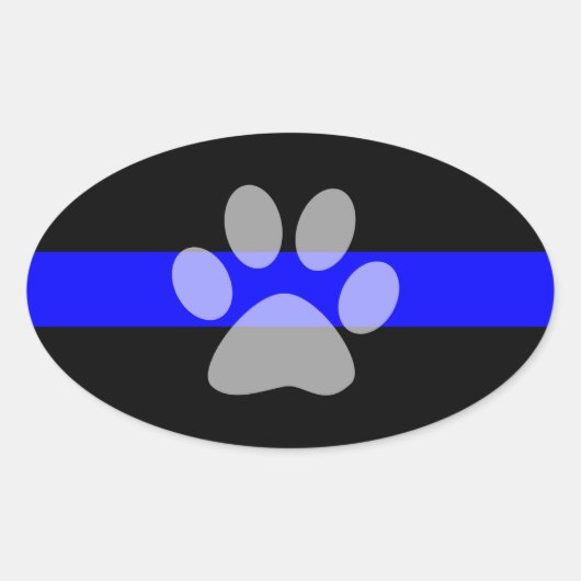 Sticker ovale mince en ligne bleue (série de 4) -  (Devant)