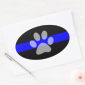 Sticker ovale mince en ligne bleue (série de 4) -  (Enveloppe)