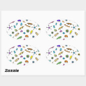 Sticker Ovale Mini Bugs et Mini Beasts (Feuille)