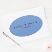 Sticker Ovale Mini-tendance Cornflower Blue Professional (Enveloppe)