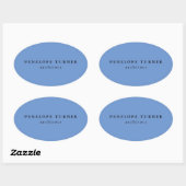 Sticker Ovale Mini-tendance Cornflower Blue Professional (Feuille)