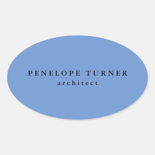 Sticker Ovale Mini-tendance Cornflower Blue Professional (Devant)