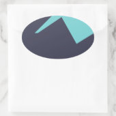 Sticker Ovale Minimalisme Art Abstrait Bleu Blanc (Sac)