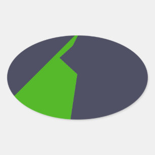 Sticker Ovale Minimalisme Vert Blanc