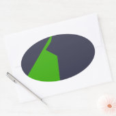 Sticker Ovale Minimalisme Vert Blanc (Enveloppe)