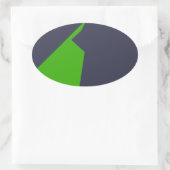 Sticker Ovale Minimalisme Vert Blanc (Sac)