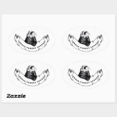 Sticker Ovale Minimalist for ferret enthusiasts. (Feuille)
