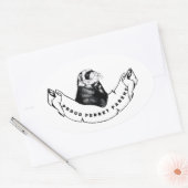 Sticker Ovale Minimalist for ferret enthusiasts. (Enveloppe)