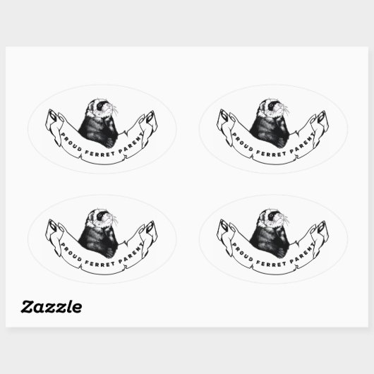 Sticker Ovale Minimalist  for ferret enthusiasts. (Feuille)
