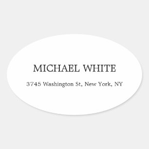 Sticker Ovale Minimaliste noir & blanc moderne clair