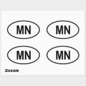 Sticker Ovale Minnesota "MN" (Feuille)